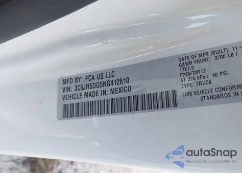 2022 Ram 1500 Classic Tradesman 4X2 8' Box from USA, damaged, VIN 3C6JR6DG5NG412610